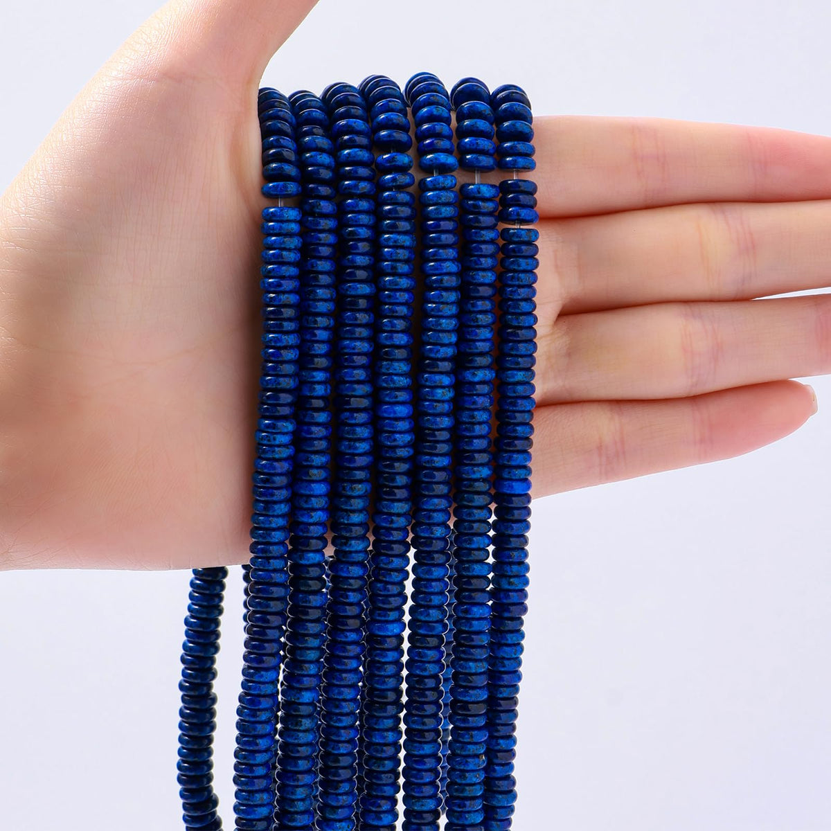 Natural Lapis Lazuli Disk Stone Spacer Beads 6x2mm 38cm/str Flat Rondelle Loose Semi Gemstone Caps for Making Bracelets Necklace