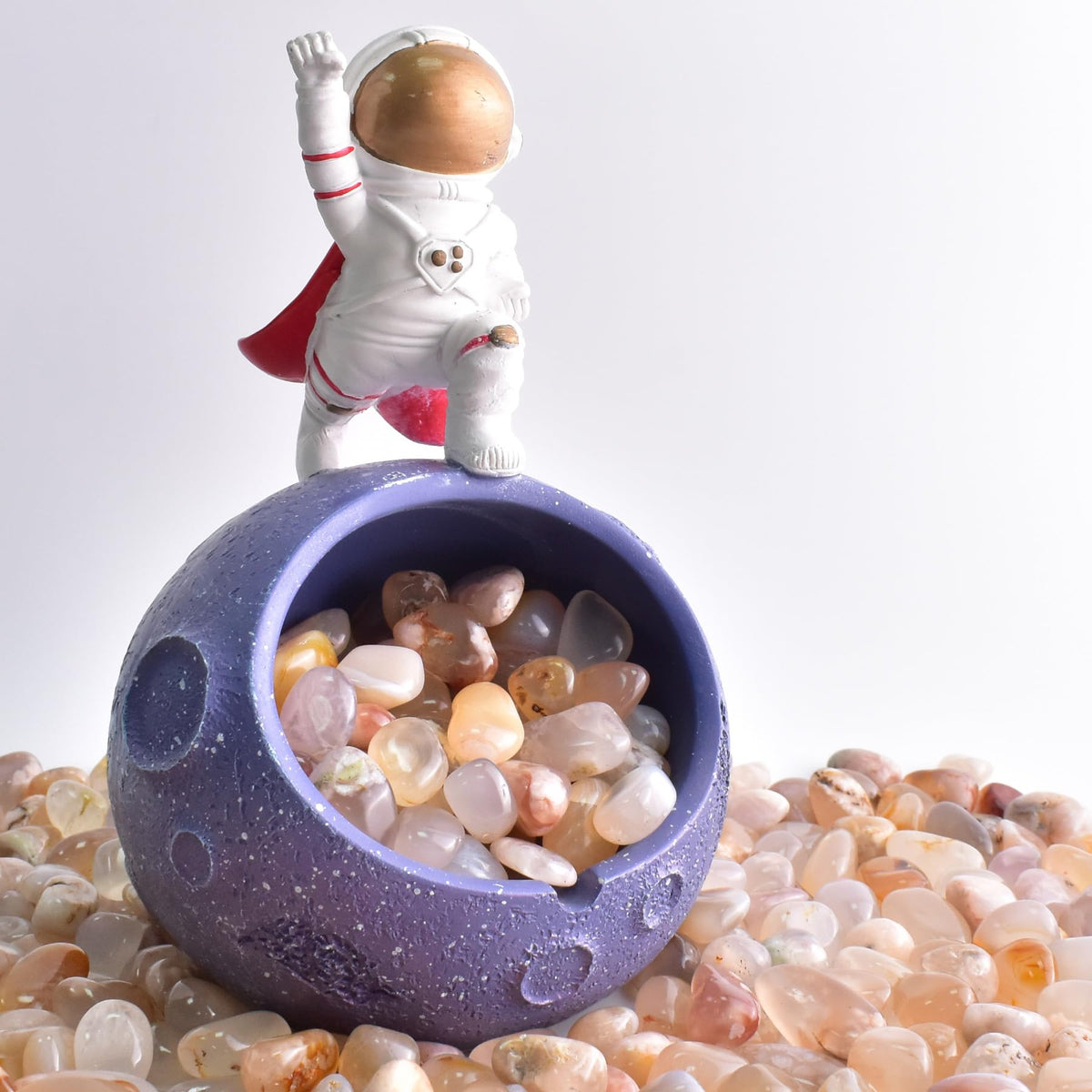 SigMntun Polished Sakura Agate Crystals - 72 Pcs, 0.5" 10 oz Handpicked Natural Tumbled Gemstones Rocks, Pebbles for Reiki, Chakra, Healing Home Decor