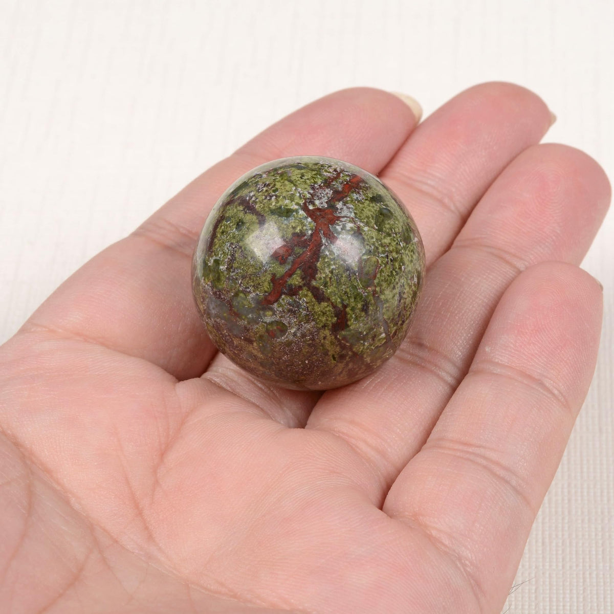 Justinstones Natural Polished Dragon Blood Jasper Sphere with Red Jasper Stand – Handcrafted Gemstone 30mm Ball for Energy Healing, Meditation, and Home Décor