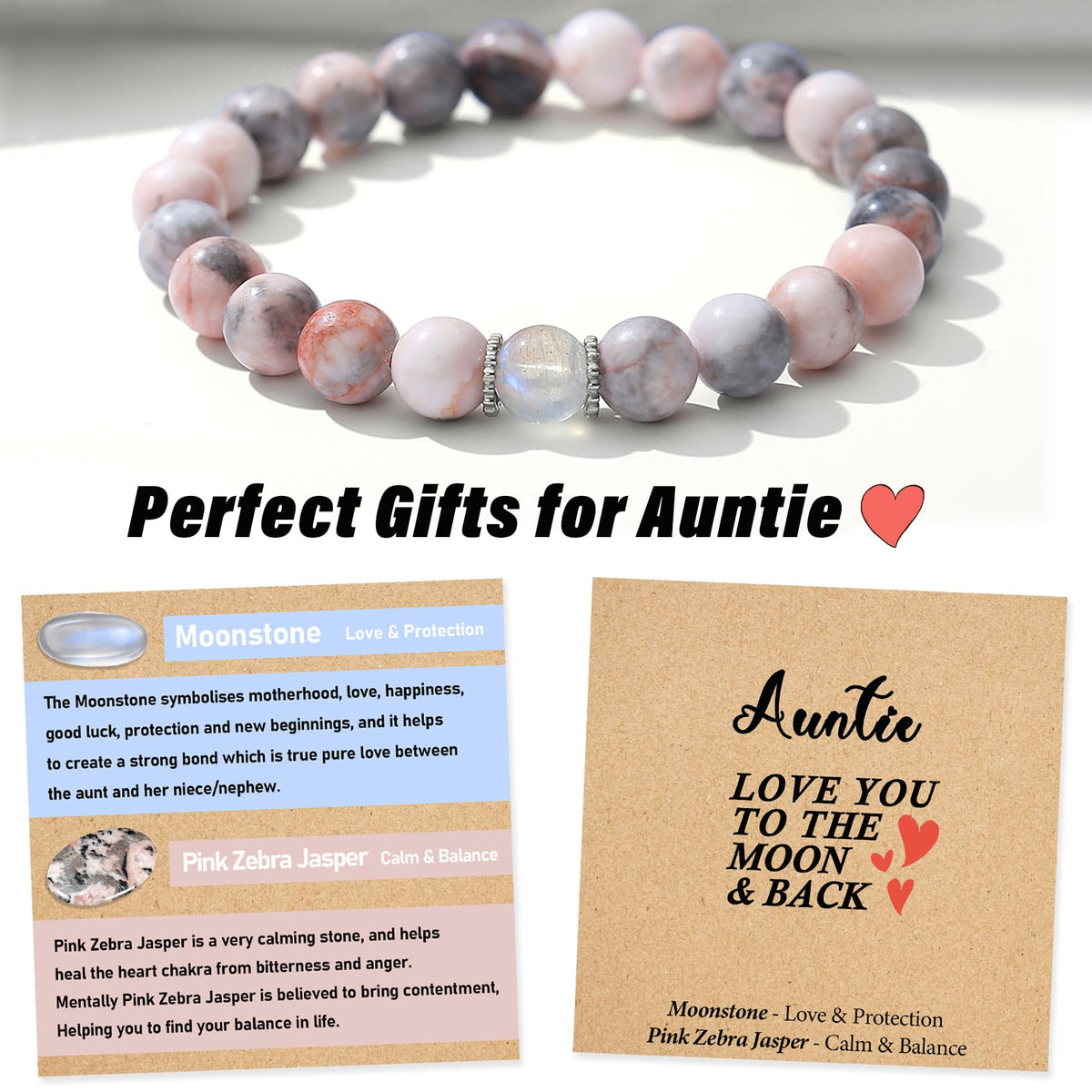 THEMEROL Aunt Gifts from Niece Auntie Gifts from Nephew Best Aunt Ever Bracelet Birthday Mothers Day Gift Just Because for Her Galentines Valentines Day Christmas Easter