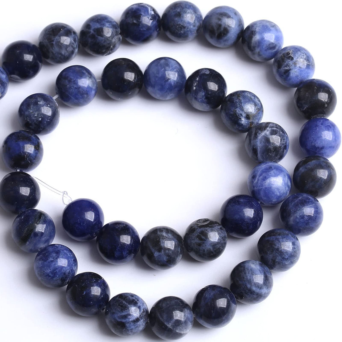 60PCS 6MM Natural Bule Sodalite Stone Beads Energy Healing Beads for DIY Jewelry Bracelet Necklace Making for Jewelry Making15Inch