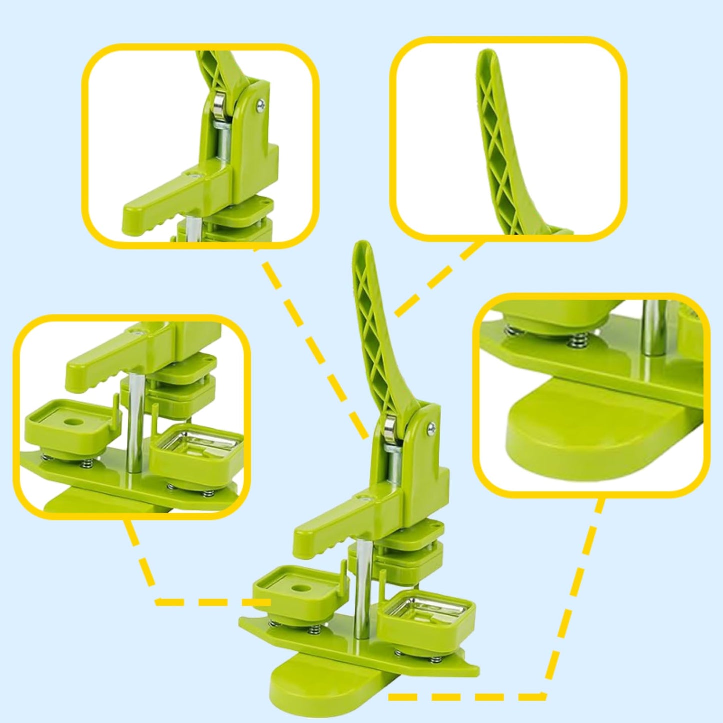 DCBADGE Square-Shaped Button Maker Machine,50mm/1.97 inch Square Fridge Magnet Maker Kit with 100 Sets of Refrigerator Magnet Supplies