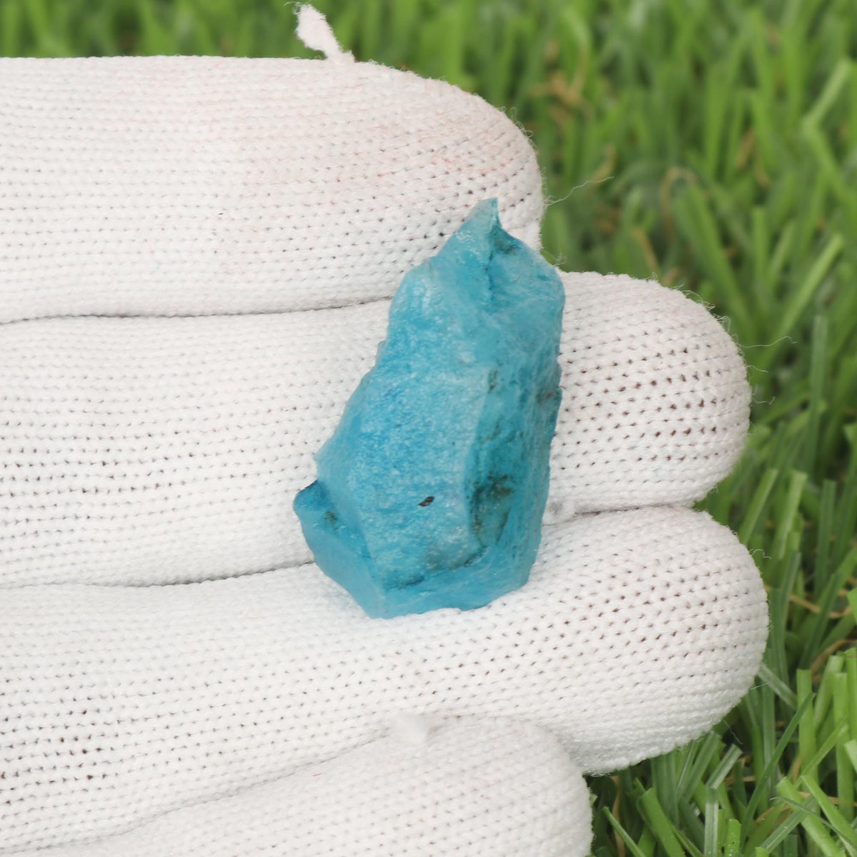 GEMHUB AAA++ Quality Raw Sky Blue Aquamarine Chunk 13.00 Carat Rough Natural Aquamarine Healing Crystal Gemstone Necklace