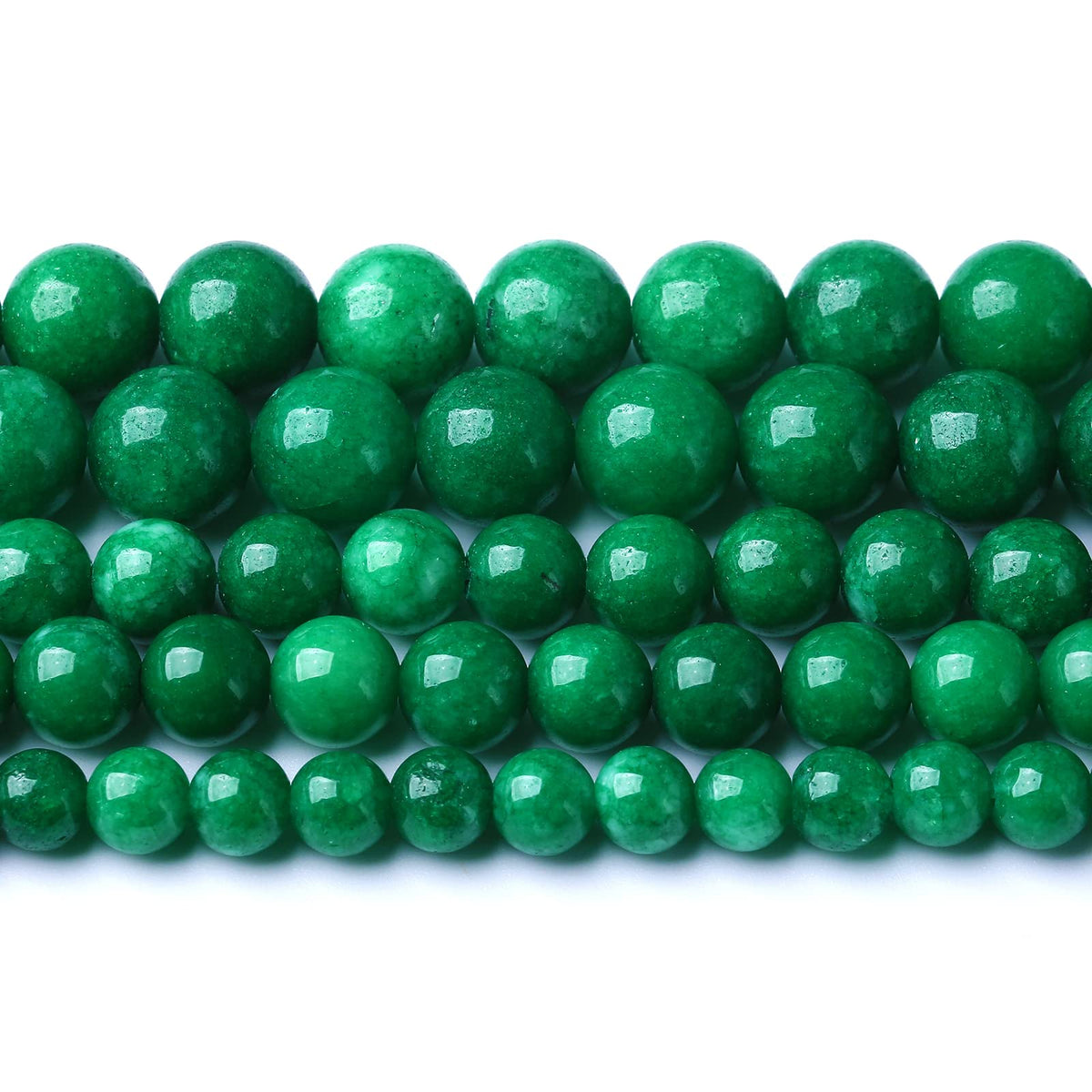 90PCS 8MM Natural Stone Green Cloudy Jade Spacer Loose Beads for Jewelry Making DIY Bracelet Necklace