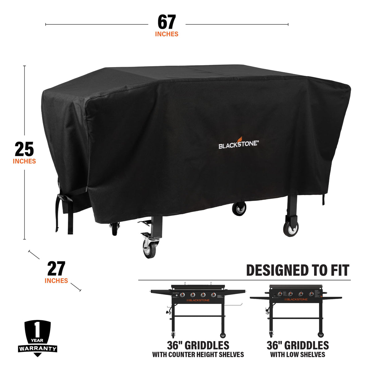 Blackstone 36 inch Griddle Cover Water Resistant 600D Polyester Heavy Duty Flat top 36" Gas Grill Cover Exclusively for Blackstone 36" Griddle Cooking Station