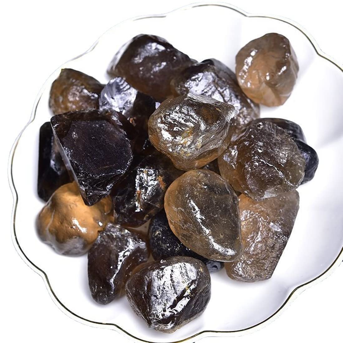 Smoky Quartz Raw Crystals, Large 1.25-2.0" Healing Crystals Natural Rough Stones Crystal for Tumbling, Cabbing, Fountain Rocks, Decoration, Polishing, Wire Wrapping, Wicca & Reiki