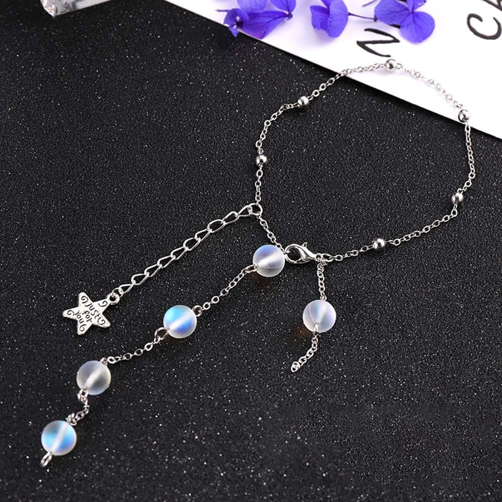 100Pcs 8 mm Crystal Glass Beads Mermaid Aurora Beads Moonstone Bead for Jewelry Making Beading and Jewelry Making