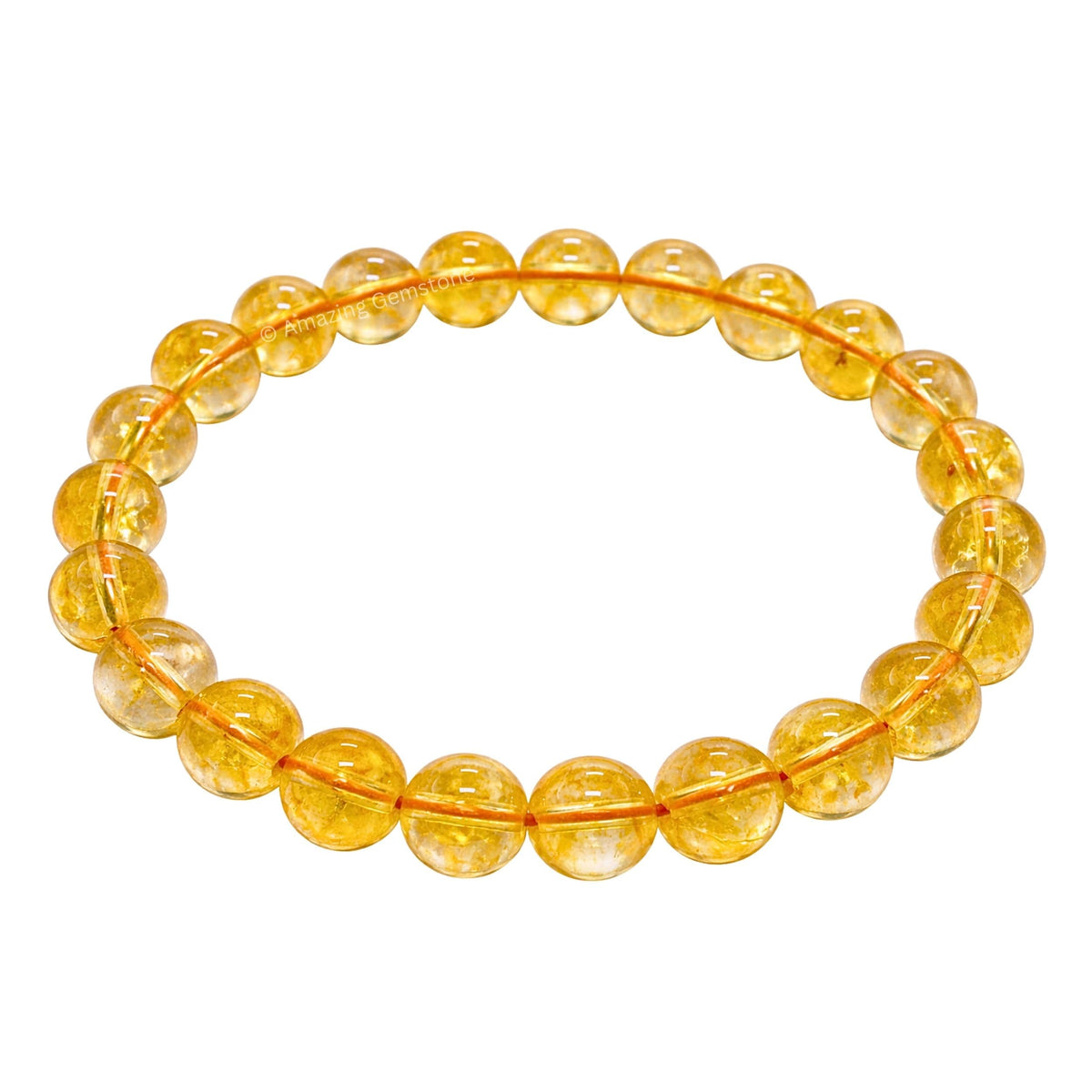 Amazing Gemstone Crystal Bracelet for Women Men's Gifts - Protection Healing Crystal Bracelet - 8mm Gemstone Beaded Stretchable Bracelet Pulseras Para Hombres Mujer Stocking Stuffers Mothers Day Gift (Citrine)