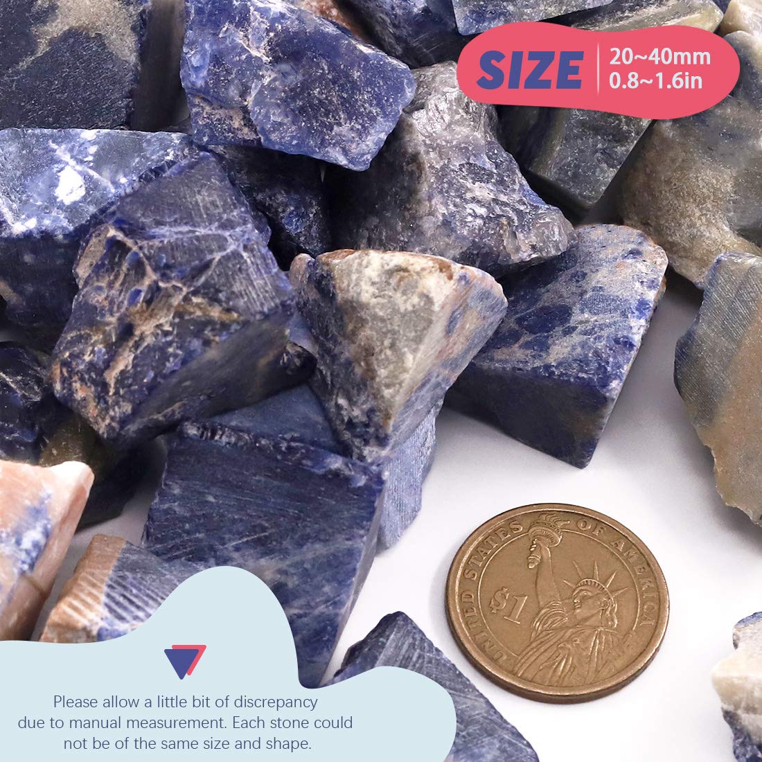 Hilitchi 1lb Bulk Raw Blue-Vein Stone Rough Crystal Stone for Cabbing, Tumbling, Cutting, Polishing, Wire Wrapping,Gem Mining, Wicca, Reiki and Crystal Healing
