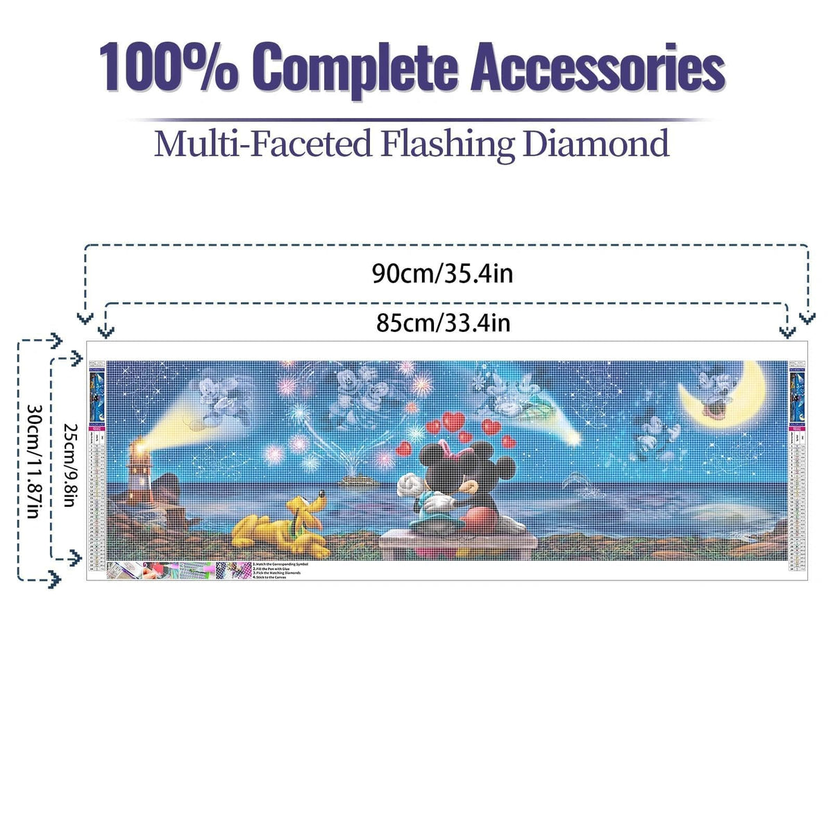 JYLMOOD Cartoon Diamond Painting Kits for Adults 5D Diamond Art Kits for Beginner,DIY Full Drill Diamond Rhinestone with Tools Accessories for Home Wall Decor Christmas 12x35inch
