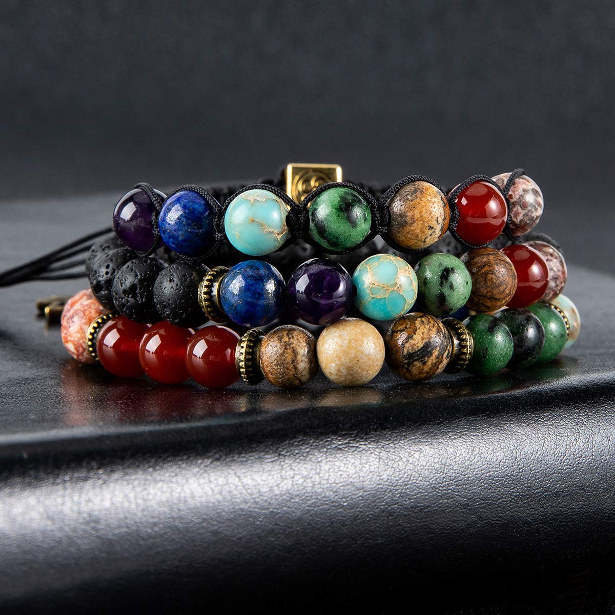 Bivei Chakra Bead Bracelets for Women - 8mm 7 Chakra Healing Bracelet With Real Stones Anxiety Meditation Yoga Gemstone Jewelry