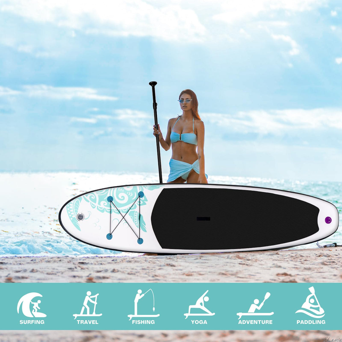 FunWater Inflatable Stand Up Paddle Board with Premium SUP Paddleboard Accessories, Anti-Slip EVA Deck, Paddle Boards for Adults & Youth of All Skill Levels
