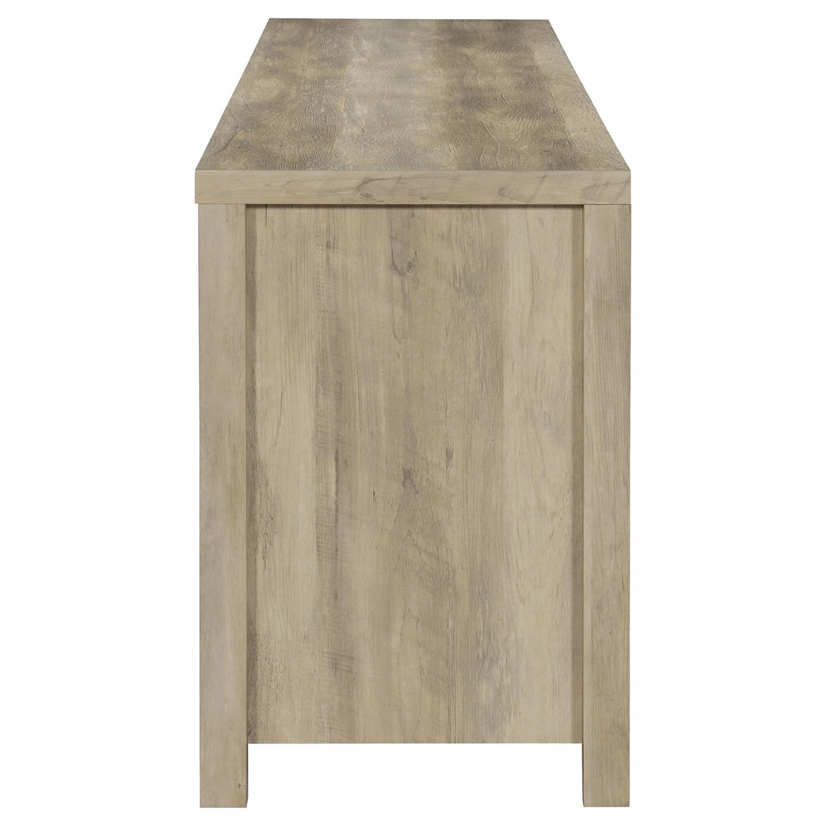 Coaster Home Furnishings - Madra - Engineered Wood - 79-Inch 2-Door TV Stand with Sliding Barn Doors, Open Shelves - Living Room - Distressed Pine - 736263