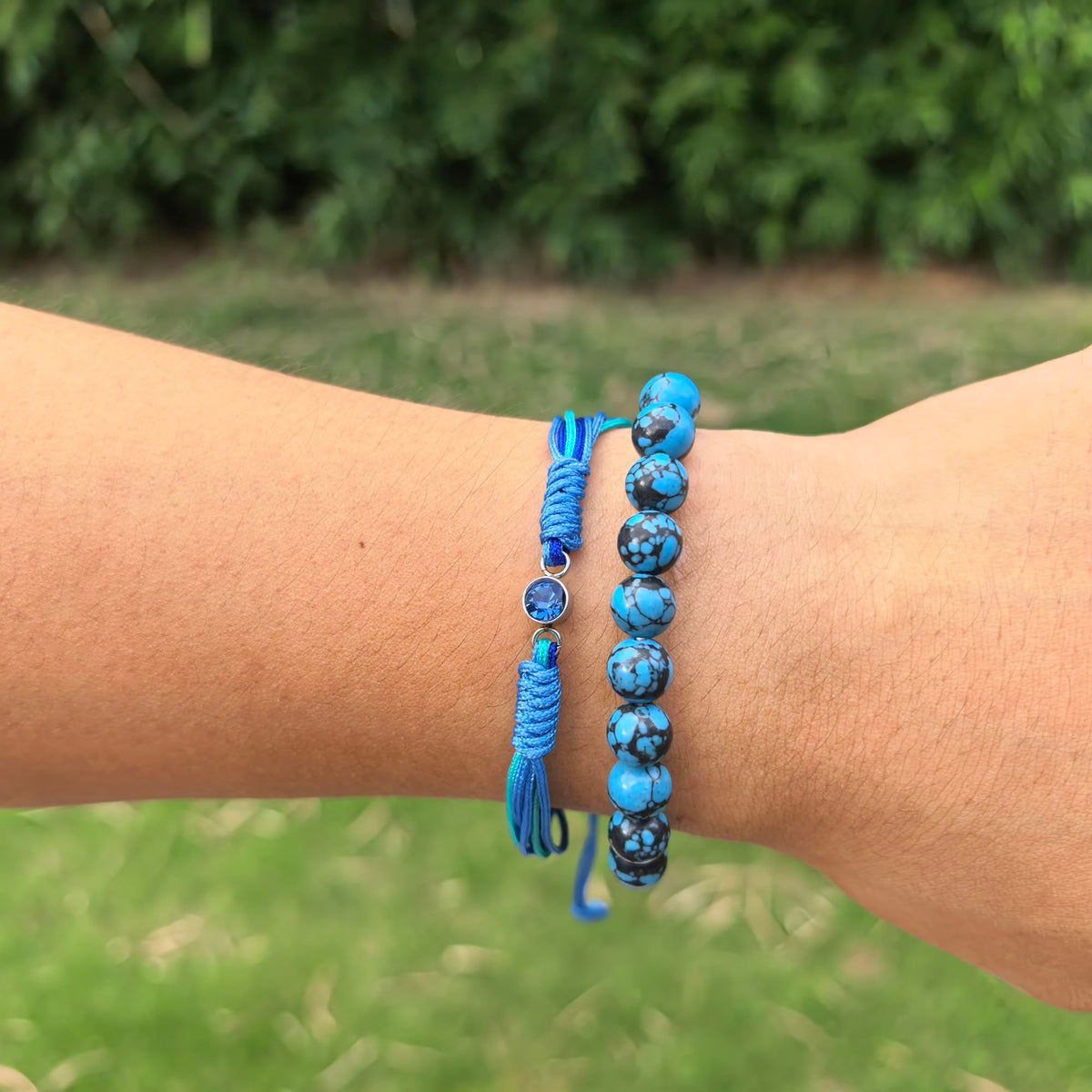 Crgwxzl March Birthstone Bracelets for Women Men,Healing Crystal Protection Stone Green Turquoise Beads Bracelet,String Wrap Zodiac Month Bracelets Birthday Jewelry Gifts