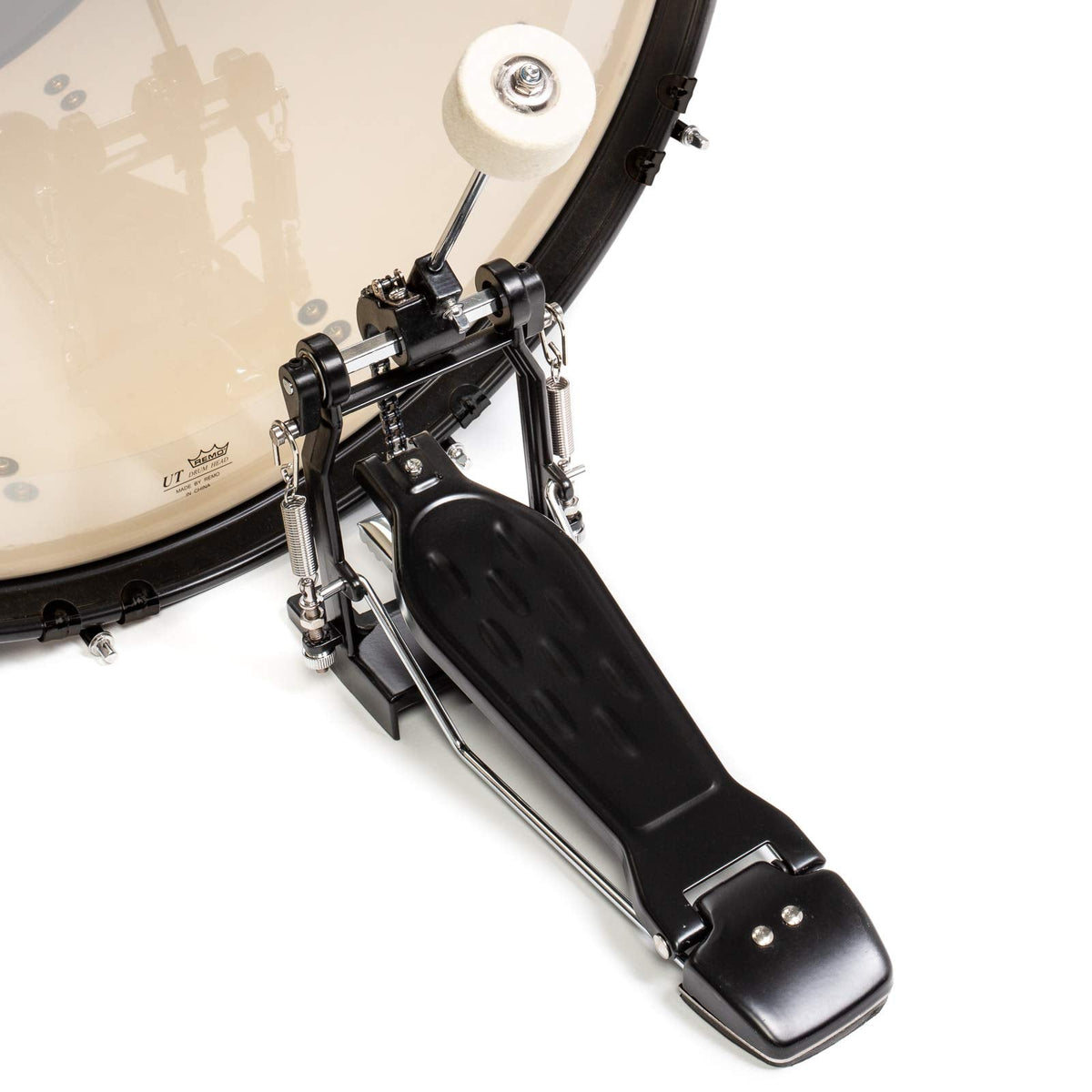 Ashthorpe 5-Piece Complete Full Size Adult Drum Set with Remo Batter Heads - Red