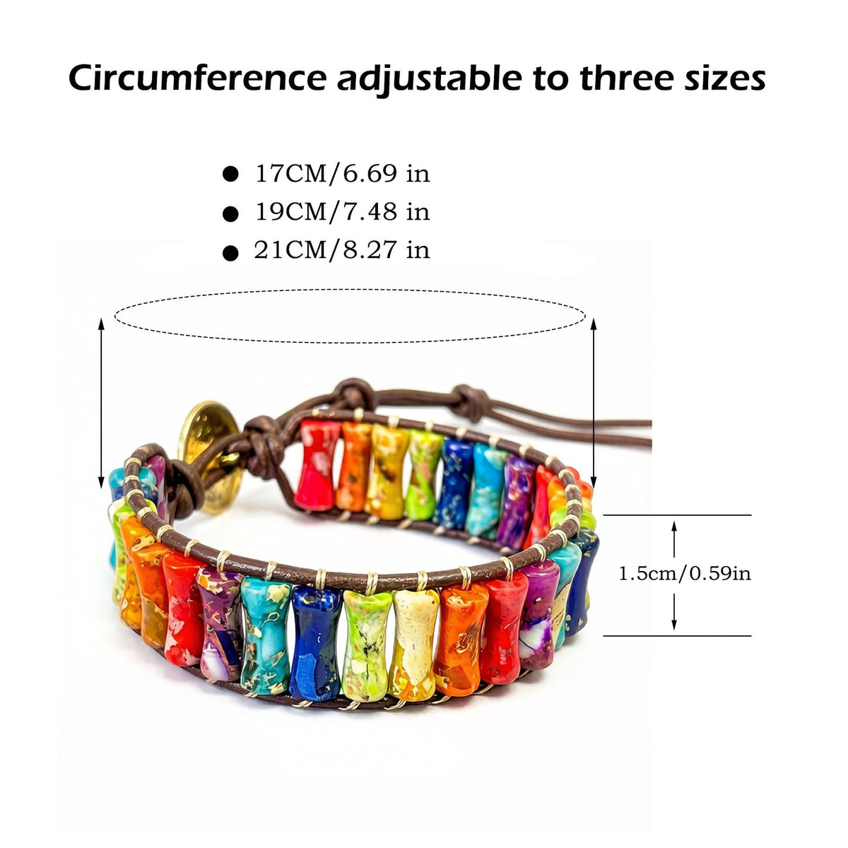 Lixdrem Boho Bracelets for Women Handmade Natural Stone Bracelet with Adjustable Leather Wrap Friendship Jewelry Inspirational Gifts for Women Friends