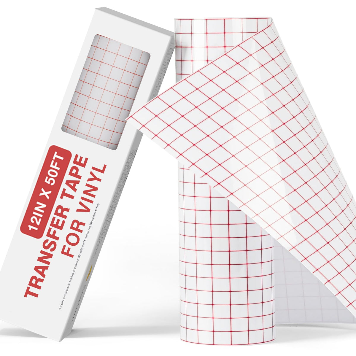 YRYM HT Clear Vinyl Transfer Paper Tape Roll - 12 x 50 FT w/Alignment Grid Application Tape Compatible with Cricut Explore & Maker Machines, Adhesive Vinyl for Decals, Signs, Windows, Stickers