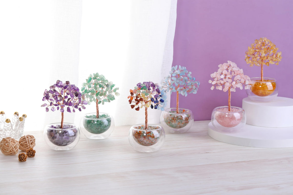 PESOENTH Aquamarine Crystal Tree Gemstone Tree of Life Spiritual Gifts for Women Mom Birthday,Healing Crystal Stone Trees Blue Home Room Feng Shui Decor Gifts for Women