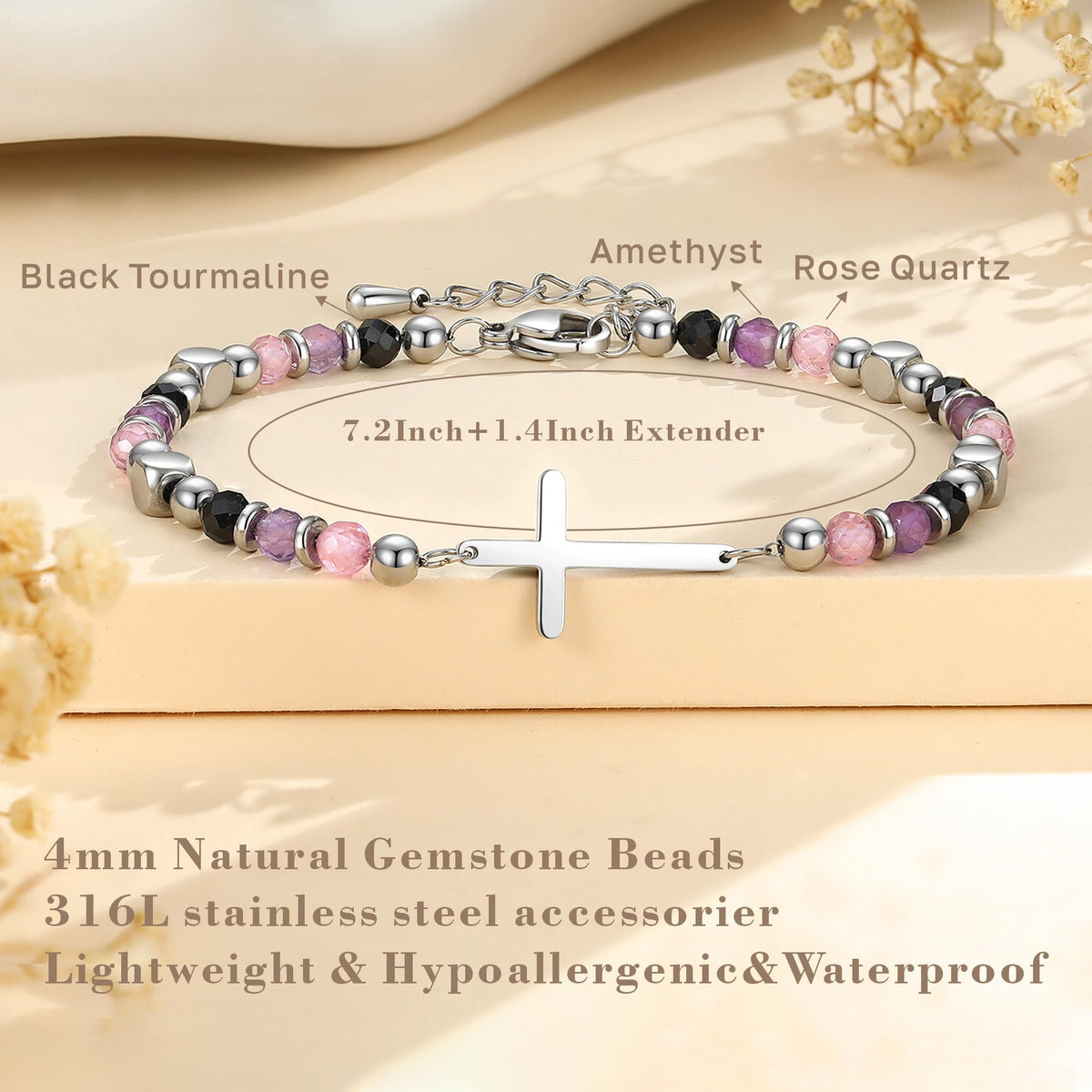 Wineord Confirmation Gifts for Teen Girls, Confirmation Gifts for Girls, Catholic Religious Cross Bracelets for Women, Easter First Communion Christian Anxiety Relief Jewelry