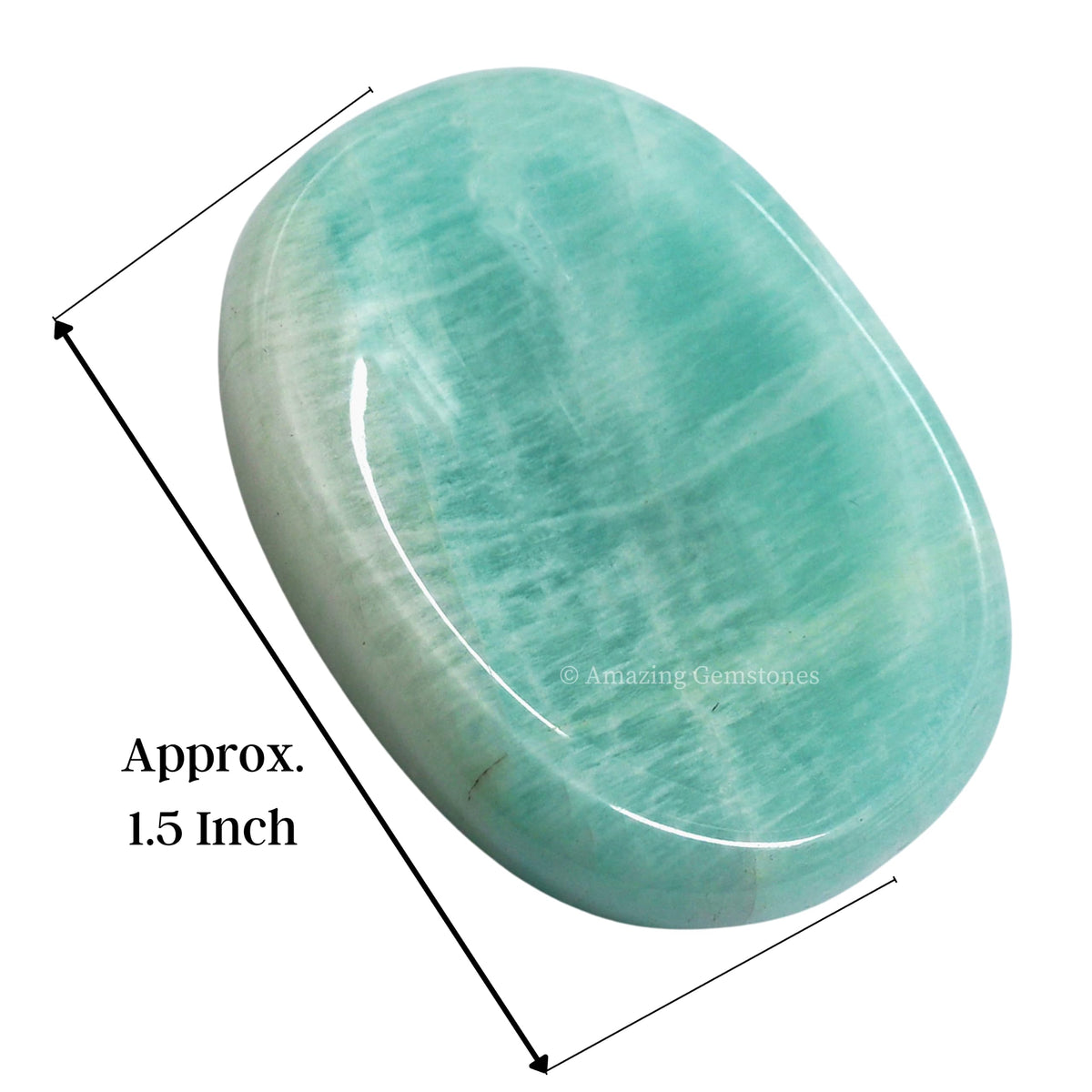 Amazing Gemstone Amazonite Worry Stone Crystals and Healing Stones for Stress Relief Gifts - Piedra Crystal Fidget for Meditation, Relaxation - Unique Stocking Stuffers and Birthday Gifts