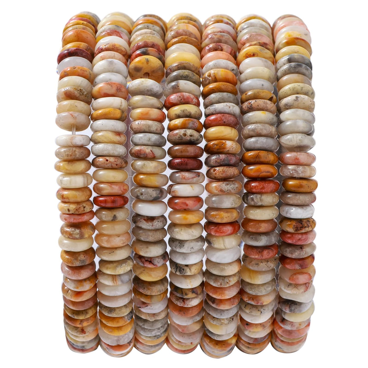 Natural Crazy Agate Disk Stone Spacer Beads 6x2mm 38cm/str Flat Rondelle Loose Semi Gemstone Caps for Making Bracelets Necklace