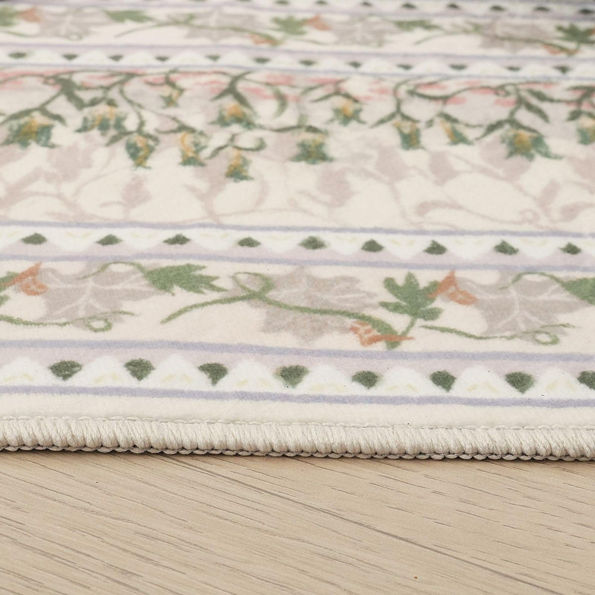 Rugcomf Runner Rug Impressionist-Style Vintage Kitchen Rugs Non Slip Washable Soft Carpet Runner for Kitchen Laundry Bedroom Bathroom, Beige
