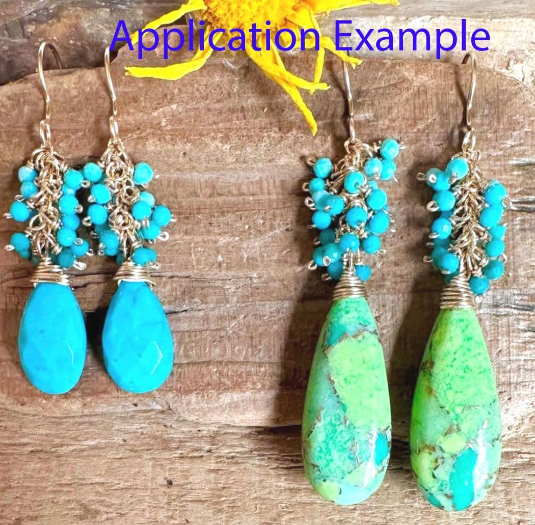 Adabele 15 Inch Natural Green Turquoise Healing Gemstone 3mm (0.12 Inch) Tiny Small Faceted Round Loose Beads Stone Spacer (105-115pcs) for Craft Jewelry Making GK3-15