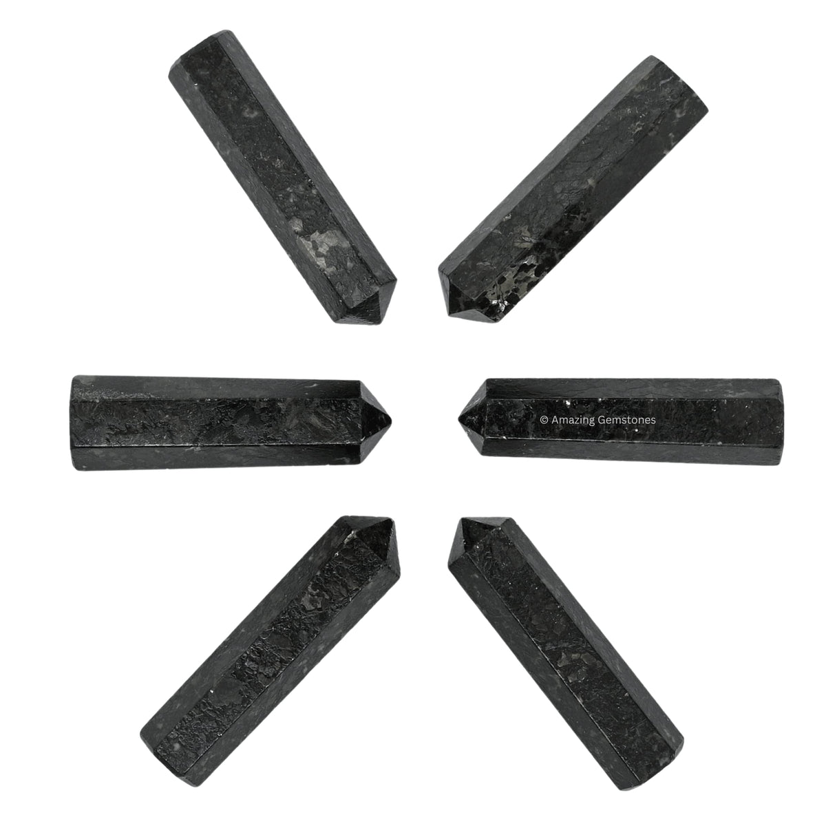 Amazing Gemstone Nuummite Crystal Points Bulk Healing Crystals & Stones - Pack of 3 Single Terminated Healing W& Point Bulk Crystals for Crafts, Crystal Grid, DIY Work - Premium Crystals