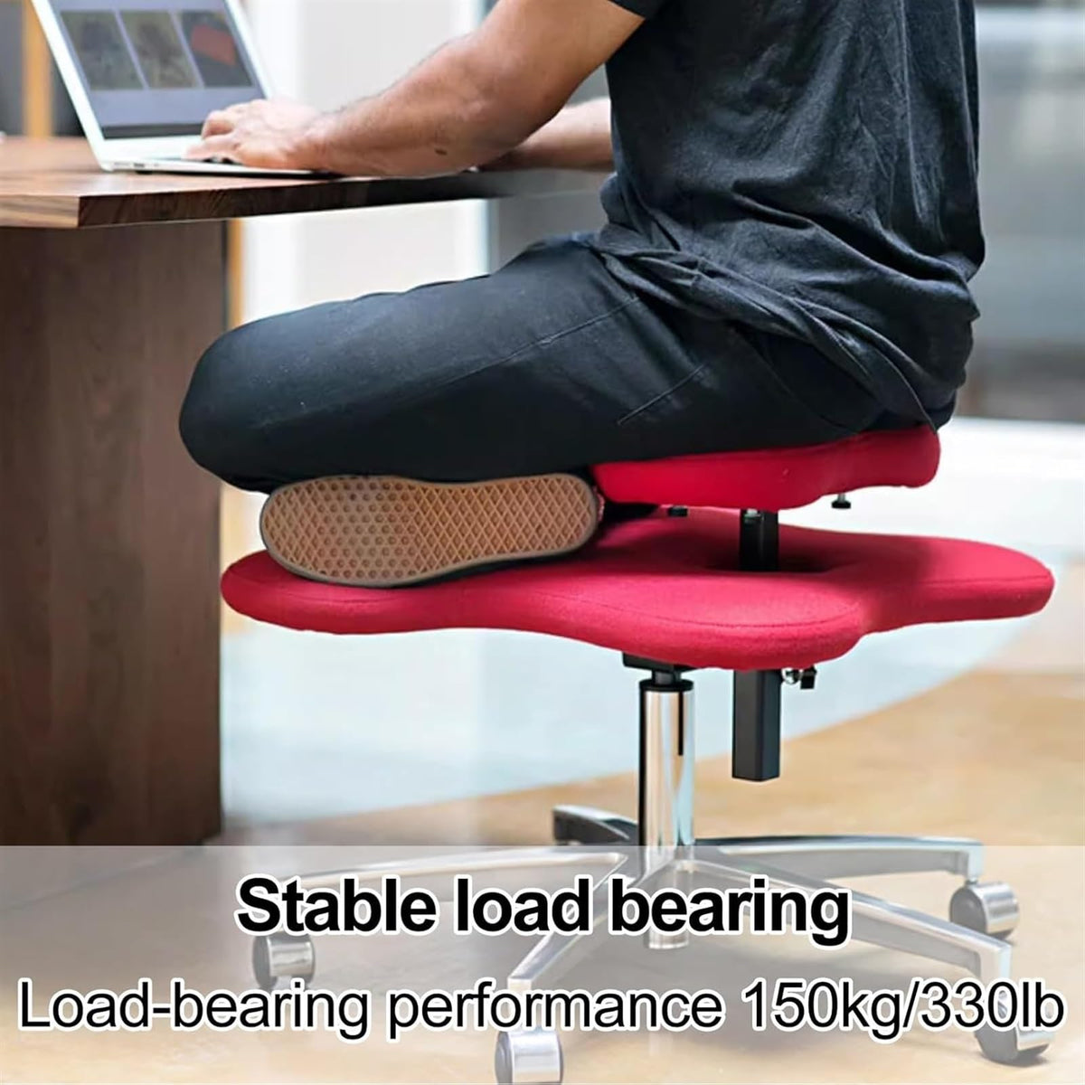 Meditation Chair,Cross Legged Chair, Meditation Chair Height Adjustable, Home Office Desk Chair, for Armless Kneeling Posture Ergonomic Chair Desk Stool(Black)