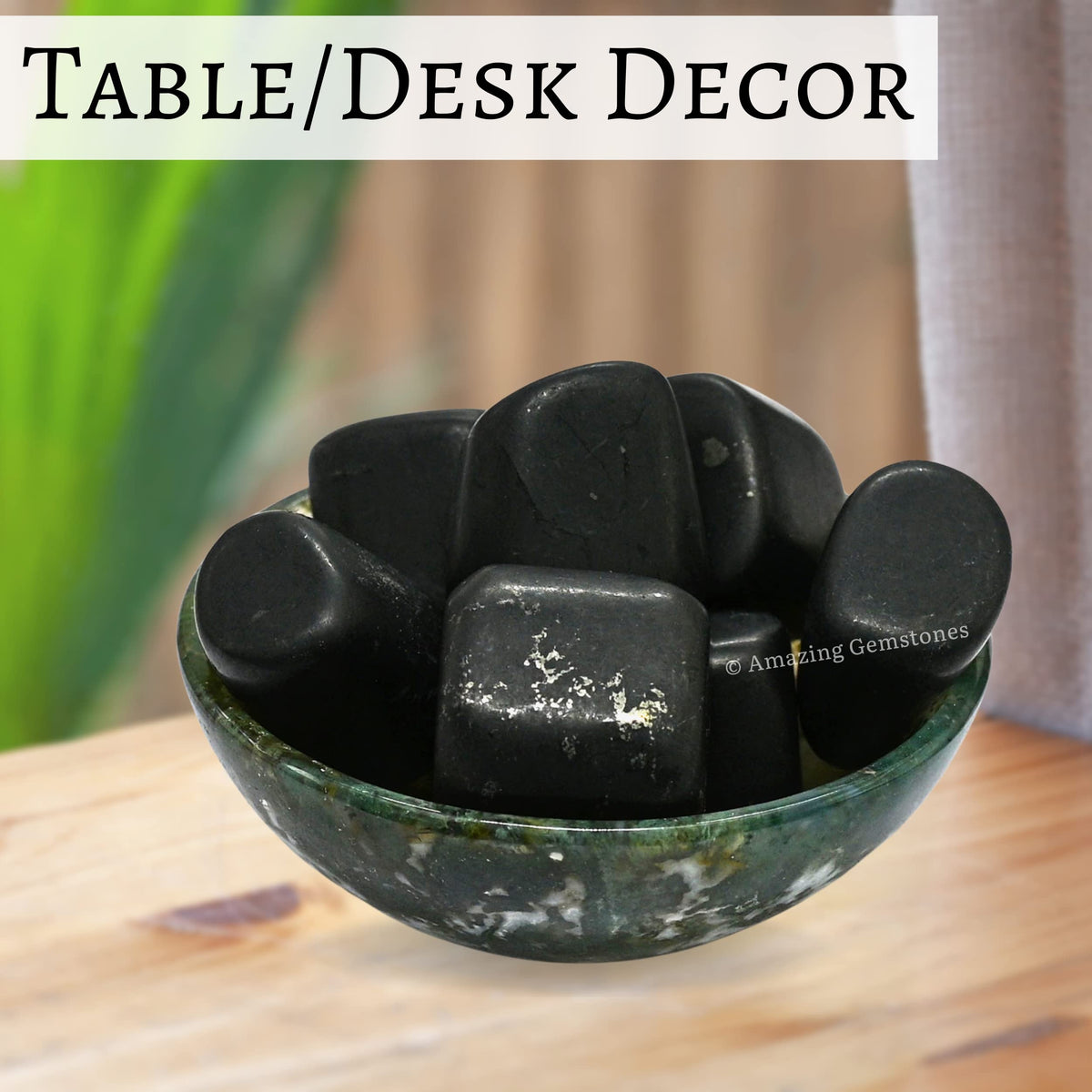 Amazing Gemstone Shungite Crystals and Healing Stones Tumbled - 1 Oz Shungite Stone Gem Stones, Natural Healing Stones for Energy Balance, Stress Relief - Polished Gems Rocks