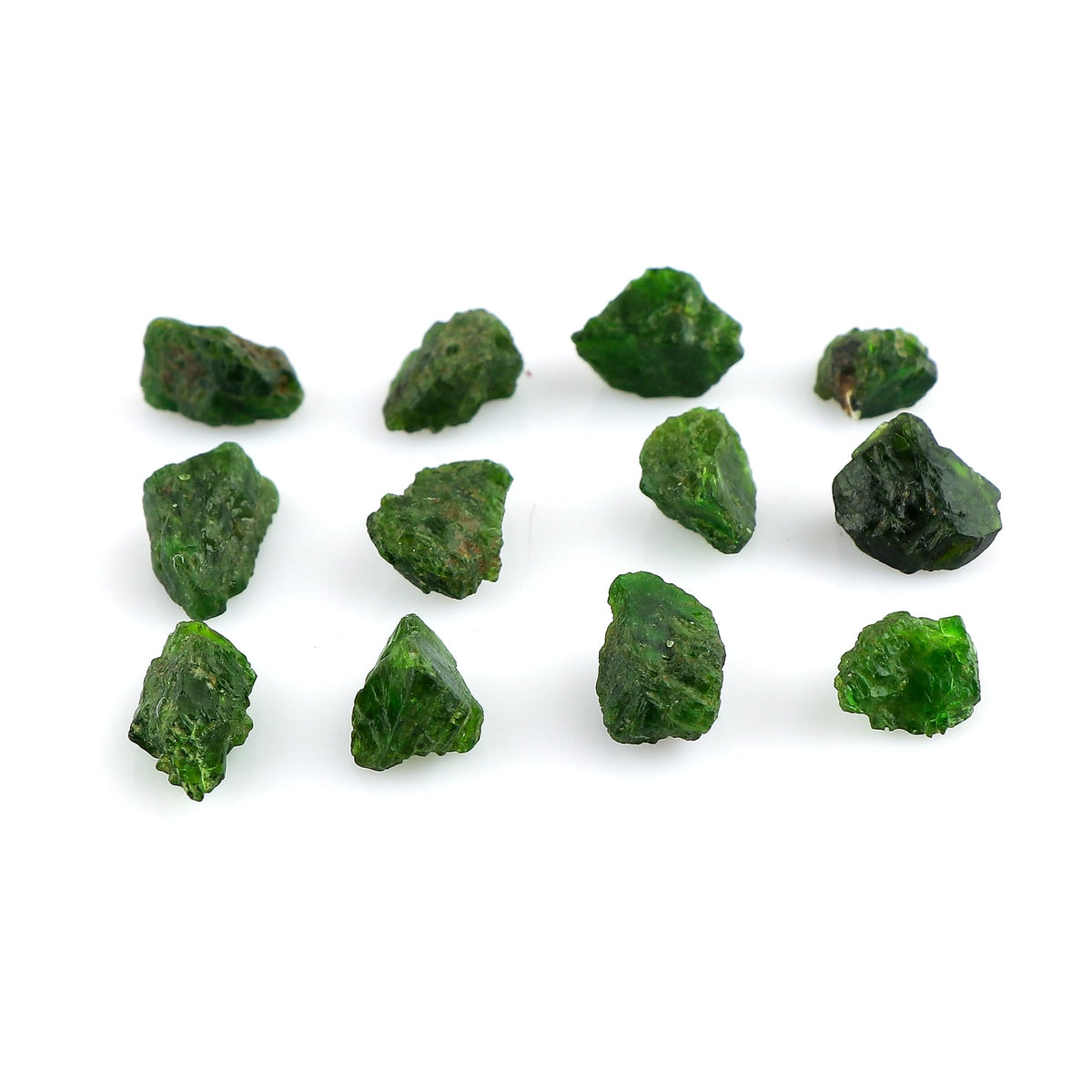 CRYSTALINES (50cts (14-16pcs) Natural Raw Green Chrome Diopside Gemstone, AAA Grade Wholesale Rough Stones, Chakra Reiki Healing Crystals, DIY Craft Supplies, Jewelry Making, Gem Collection