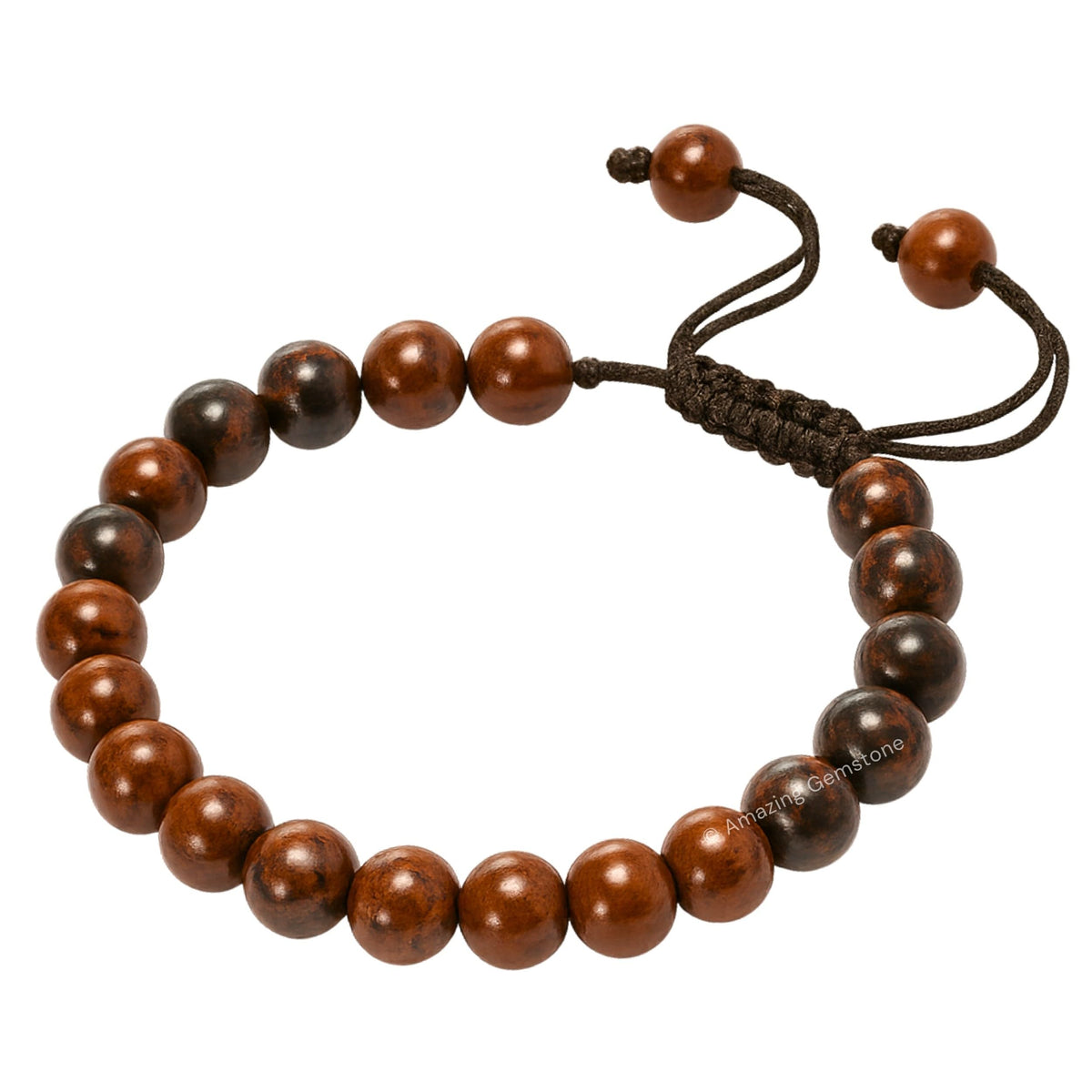 Amazing Gemstone Mahogany Obsidian Bracelet for Women Men's Gifts - Protection Healing Crystal Bracelet - 8mm Gemstones Beaded Adjustable Bracelet Pulseras Para Hombres Mujer Stocking Stuffers