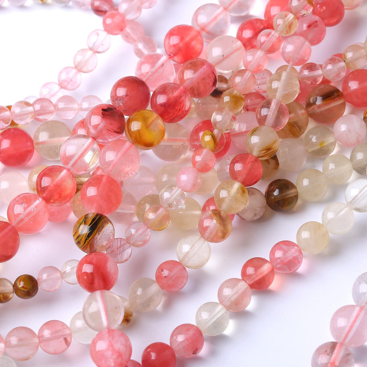 32PCS 12MM Watermelon Tourmaline Stone Beads Natural Gemstone Bead Crystal Healing Energy Jewelry Making DIY 15 inches