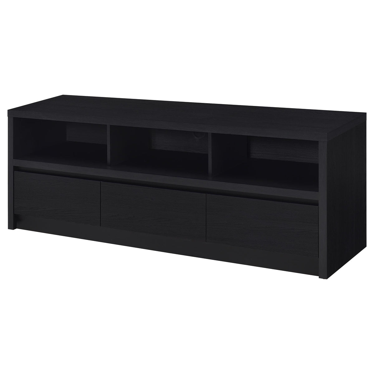 Coaster Home Furnishings Rutland 59-Inch TV Stand and Media Console Black, 3-Drawer Entertainment Center