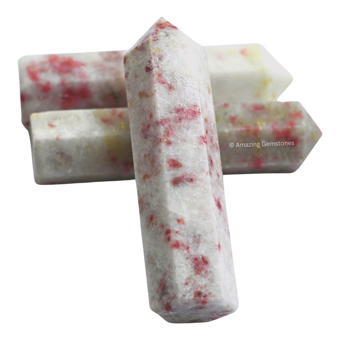 Amazing Gemstone Cinnabarite Crystal Points Bulk Healing Crystals - Pack of 3 Single Terminated Healing Wand Point Bulk Crystals for Crafts, Crystal Grid, DIY Work - Premium Crystals - Beginners Gift