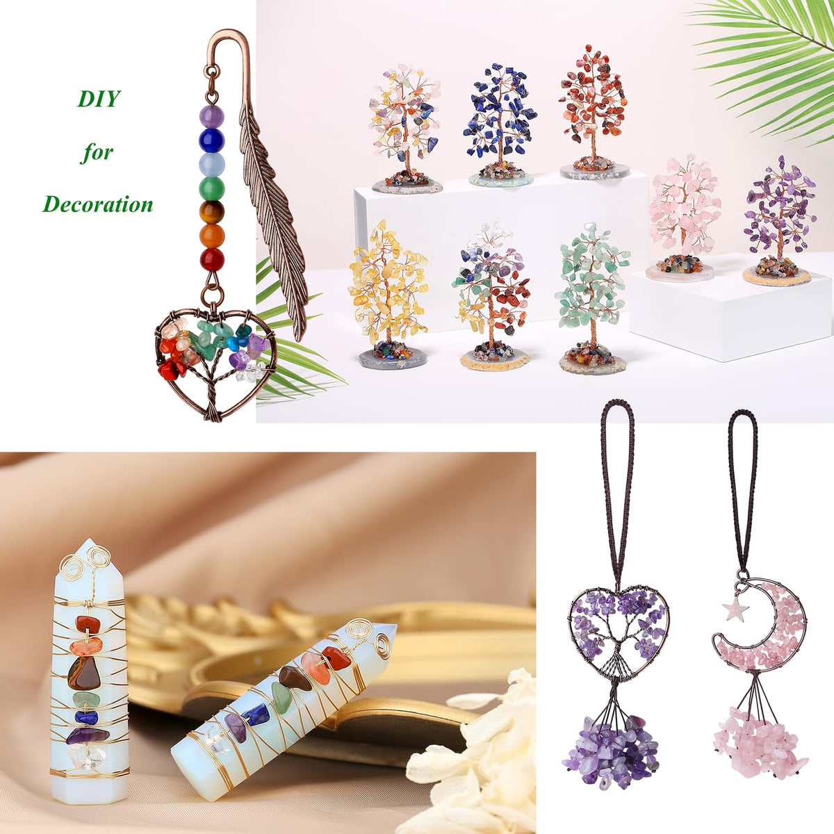 XIANNVXI Watermelon Quartz, Beads, Natural Chip Stone Beads 400Pcs Crystal Bead 5-8mm Irregular Healing Crystal Loose Rocks for DIY Jewelry Making