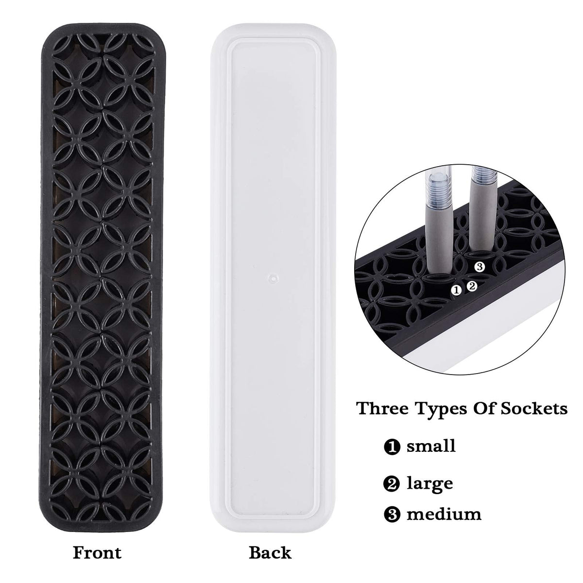 GORGECRAFT Sew Desktop Organizers Silicone Makeup Brush Holder Cosmetic Painting Pen Holders Storage Box Make up Brush Sewing Tool Stand Holder for Stash Store Brush Toothbrush (Black)