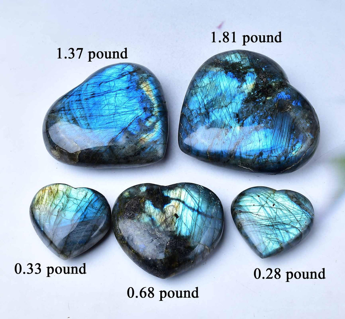 Large Heart Crystal Stones Healing Crystal Palm Polished Love Shaped Gemstones Blue Labradorite Heart Rock Meditation Gift 0.6-0.8Pounds
