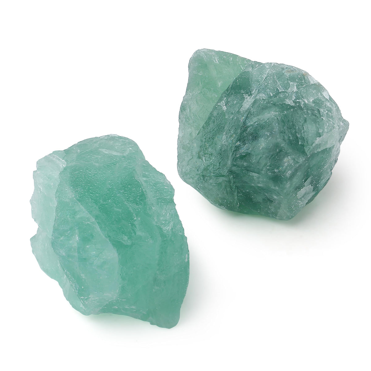 QINJIEJIE 2PCS Green Fluorite 1.8-2.2'' Natural Rough Crystal Rocks Bulk Large Crystal Stones for Tumbling Cabbing Polishing Fountain Rocks DIY Decoration Handmade Gifts