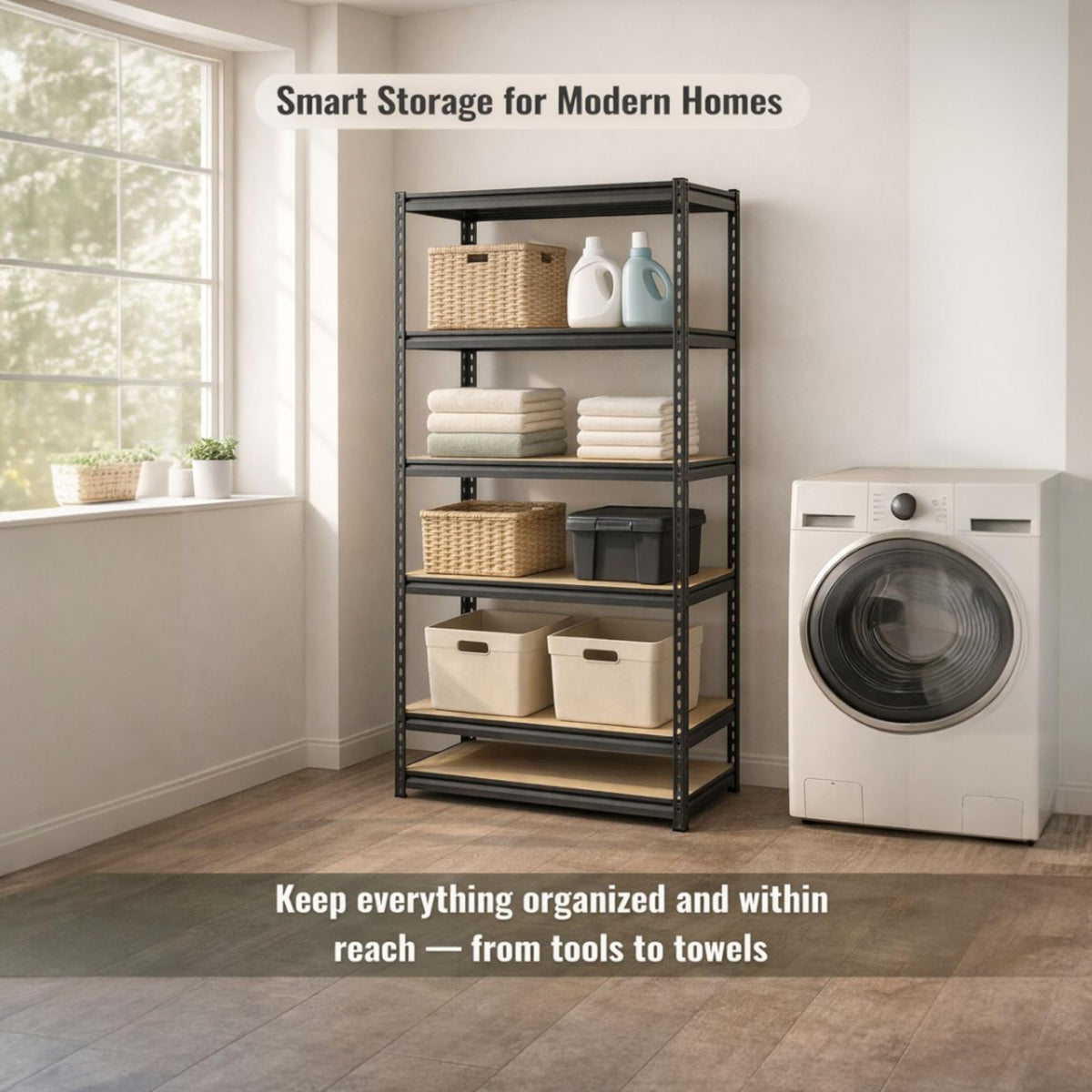 PRO&Family Heavy Duty Shelving Unit - Industrial Garage Storage Rack Z- Beam Storage Shelf Shelf Organizer Metal Wood Storage Shelves System (30"x 60"x 72", 4)