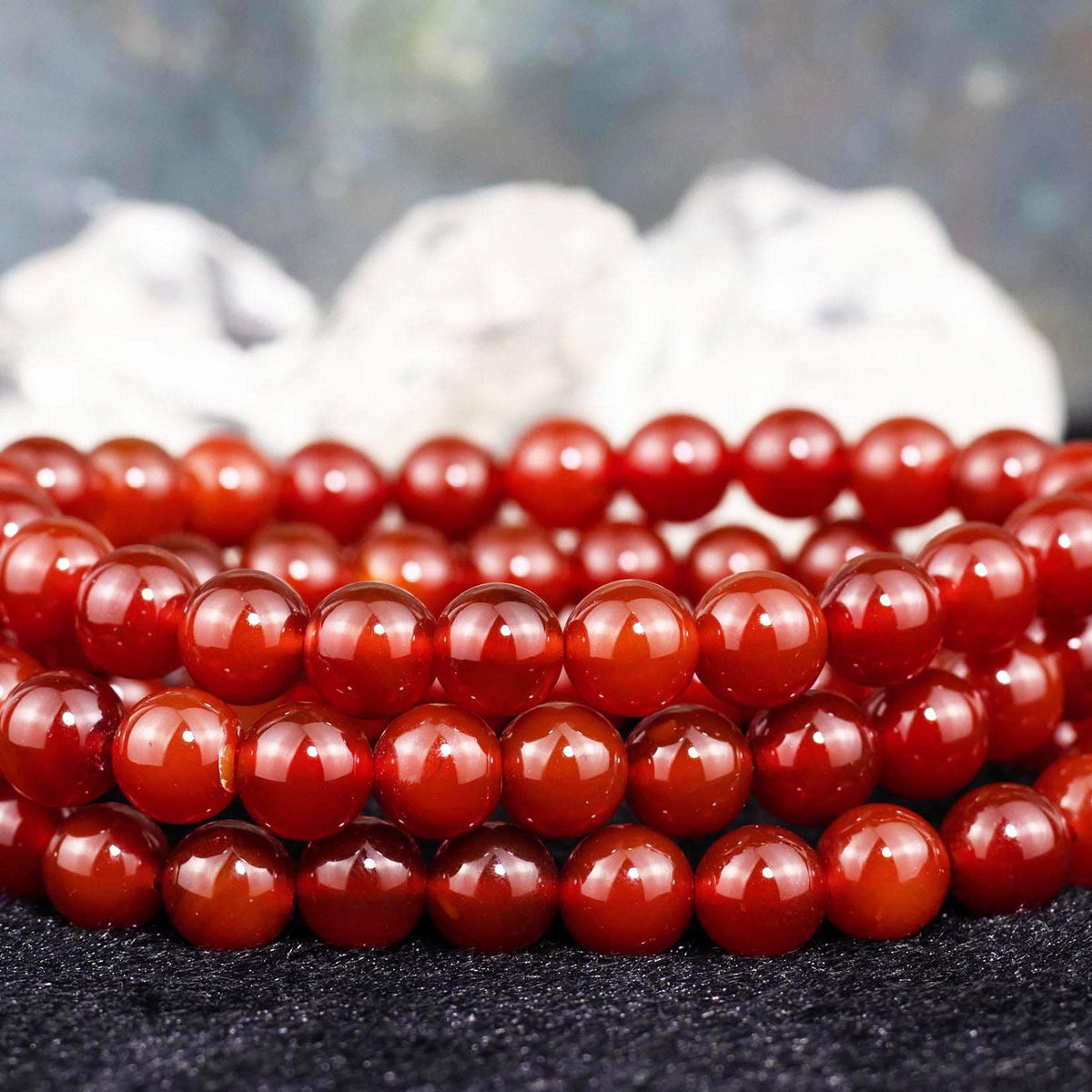 DAZCOLO 8mm Natural Gemstone Stretch Bracelet, Handmade Unisex Crystal Bracelets for Meditation, Yoga, Spiritual Healing & Positive Energy (carnelian)