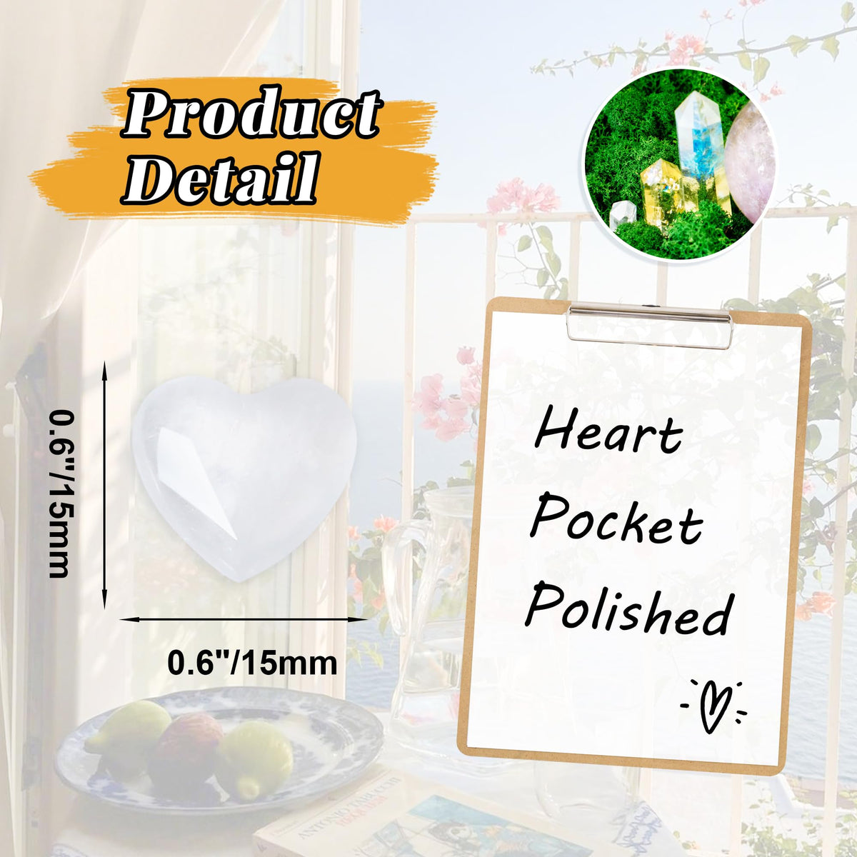 YATOJUZI 20PCS Clear Quartz Heart Healing Crystals Natural Clear Quartz Crystal Set White Love Stones Polished Stone Bulk Wholesale Mini Pocket Gemstones Reiki Energy Gifts for Women