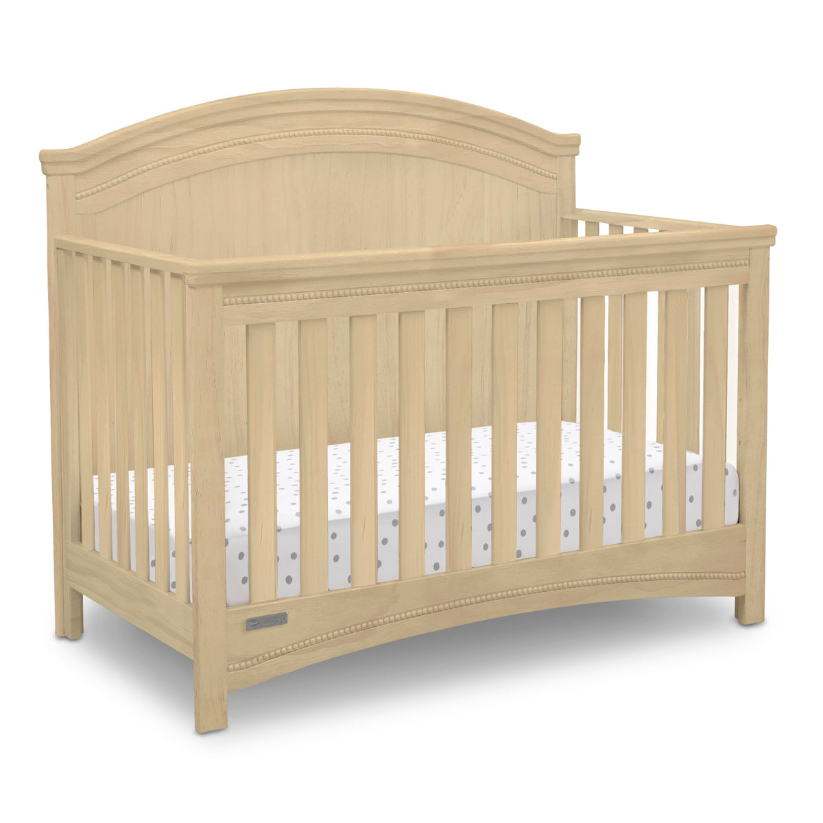 Simmons Kids SlumberTime Emma 4-in-1 Convertible Baby Crib N More - Greenguard Gold Certified, Natural Sandstone