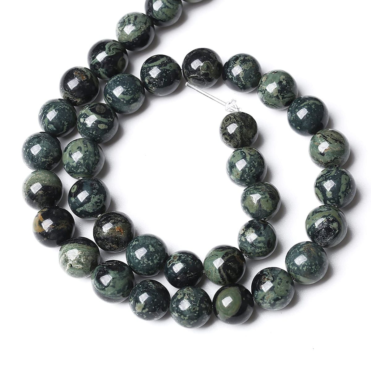 10MM 38PCS Natural Stone Kambaba Jasper Loose Beads for Jewelry Making DIY Bracelet Necklace