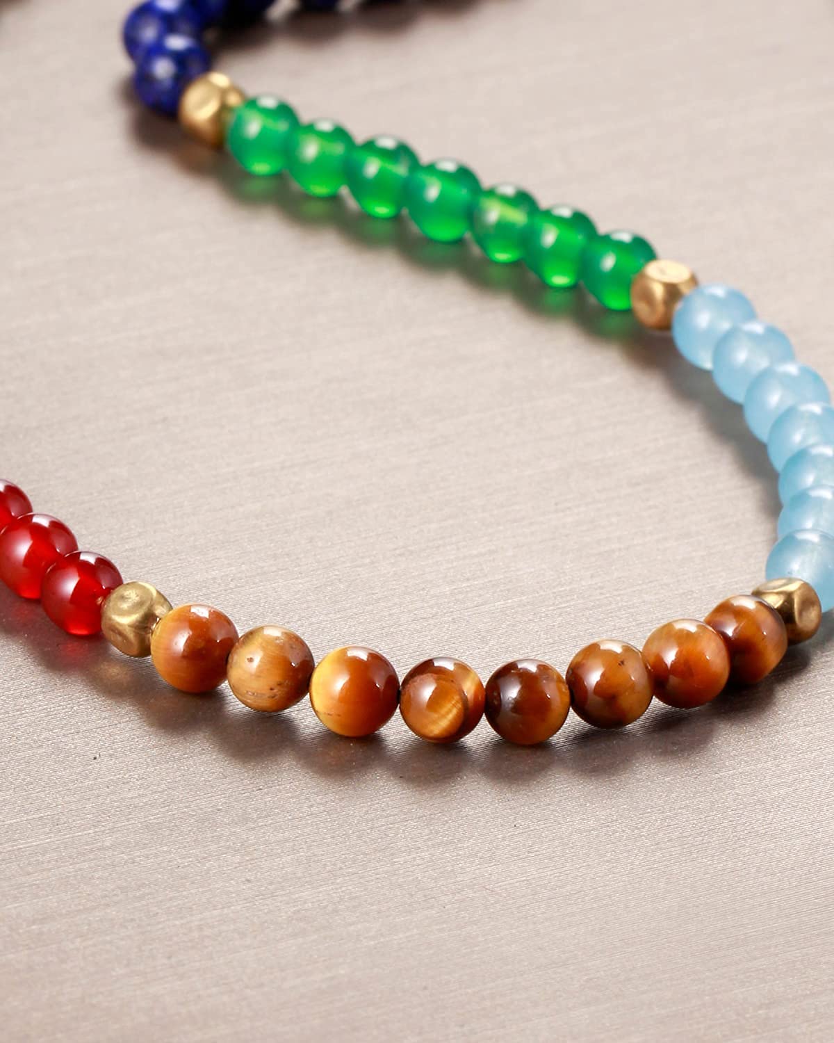 Jewever 7 Chakra Anklet Bracelet For Women Beach Foot Energy Healing Gemstone and Crystals Yoga Worry Stone Balancing Meditation