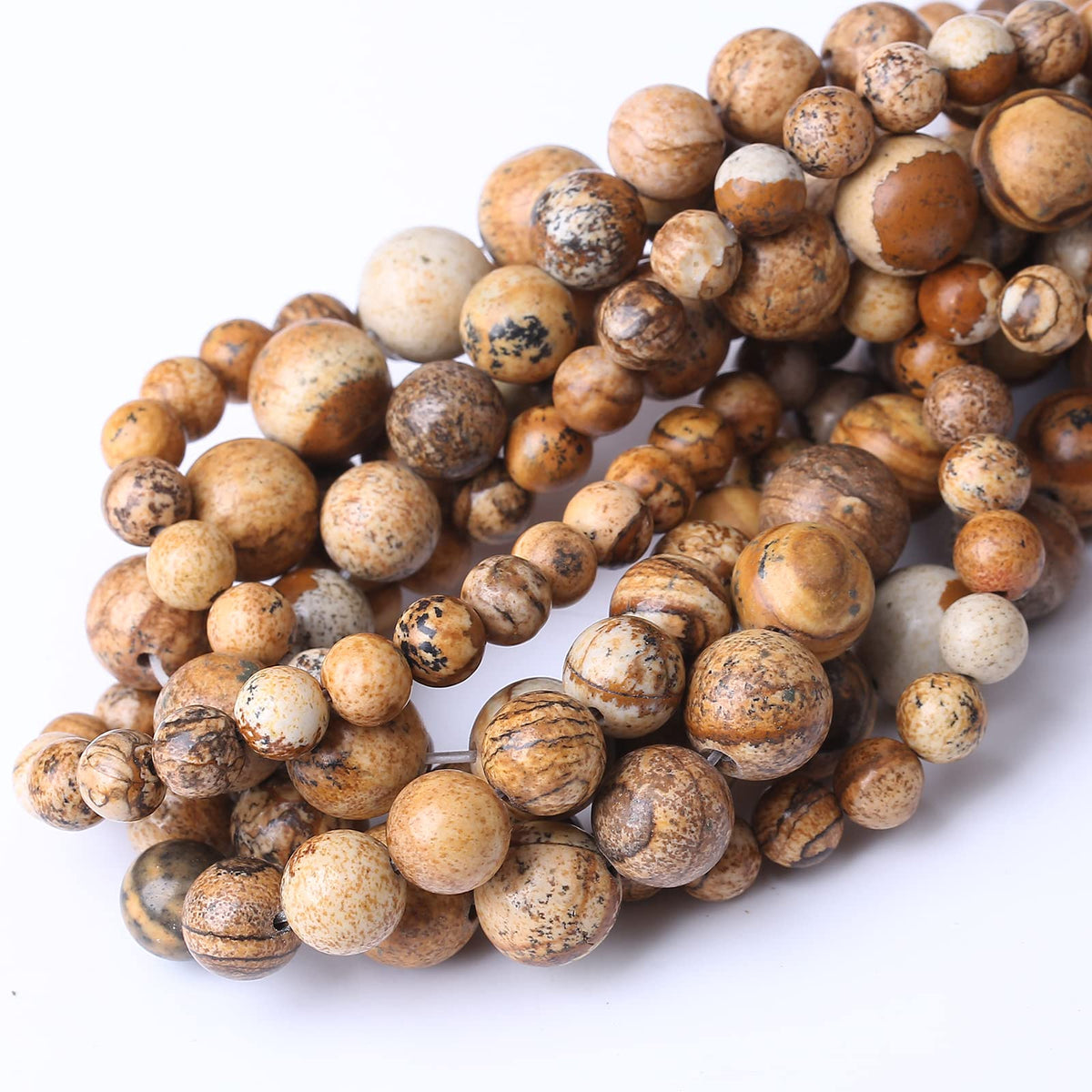 36PCS 10MM Pictures Jaspers Stone Beads Energy Healing Beads for DIY Jewelry Bracelet Necklace Making for Jewelry Making 15" (Pictures Jaspers, 10MM)