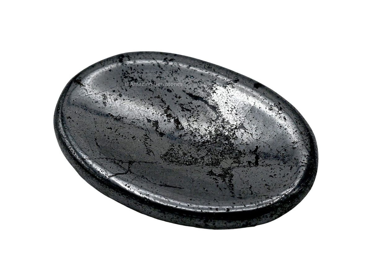 Amazing Gemstone Hematite Worry Stone Crystals and Healing Stones - Worry Stones for Stress Relief Gifts - Piedra Crystal Fidget for Meditation,Relaxation - Unique Stocking Stuffers and Birthday Gift