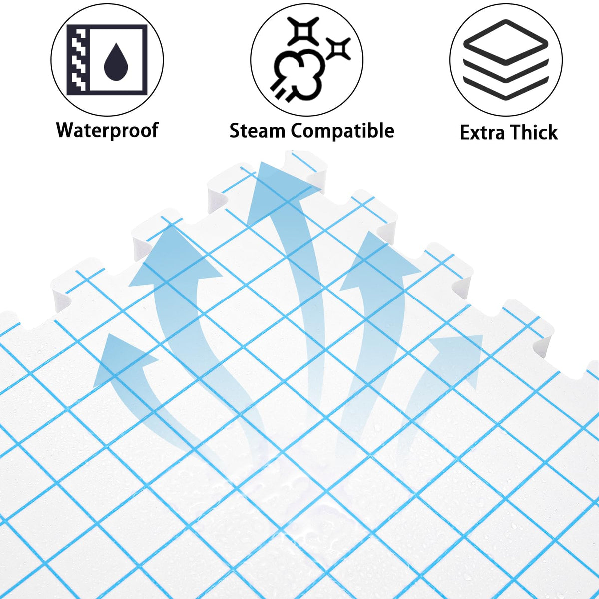 Suwimut 9 Pack Blocking Mats for Knitting & Crochet Projects, 12" x 12" Interlocking Blocking Boards, 0.75" Extra Thick Aligned Grid Knitting Mats with 100 T Pins and Storage Bag
