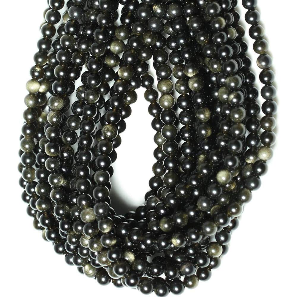 Genuine Golden Obsidian Beads for Jewelry Making Gemstone Semi Precious Stone Round 10mm Strand 15"(36-38pcs)
