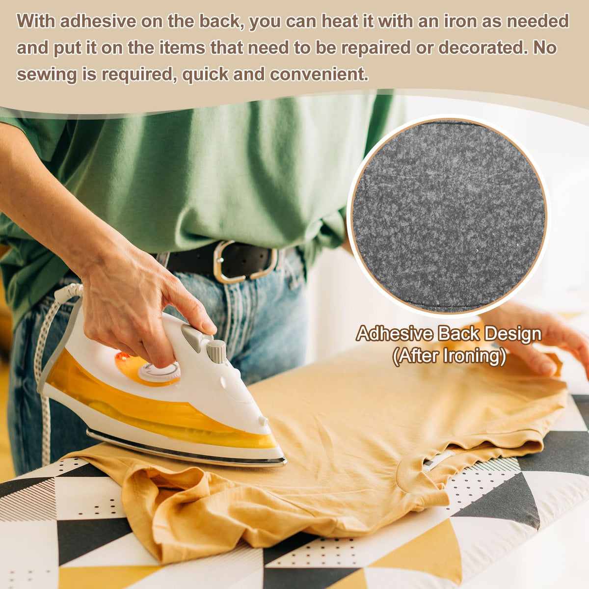 MECCANIXITY Blank Leatherette Patches, Faux Leather Hats Patches Sets with Adhesive Iron-on Heat Press Laserable Rustic for Hats DIY Fabric Repair Sew(Light Brown, Pack of 60)